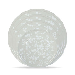 Assiettes de présentation de mariage en porcelaine fine beige, motif floral vintage, style jardin printanier, décoratives de luxe, vente en gros - Product Image 1