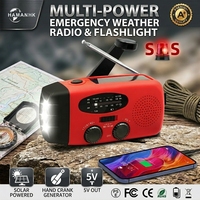 HAMAN HM-088 Notfall-Überlebensset AM/FM/Internet-Radio Handkurbel-Taschenlampe Powerbank Wiederaufladbare Batterie Kunststoffmaterial