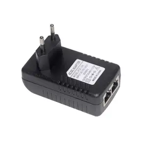 Interruptor ethernet POE de 12 y 24-48V W, adaptador de corriente lan IP para teléfono, inyector poe de 2 puertos de 10/100mbps