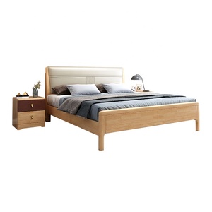 Nordic legno <span class=keywords><strong>massello</strong></span> letto matrimoniale 1.5m letto singolo moderno e minimalista camera da letto matrimoniale letti morbidi letto in legno <span class=keywords><strong>massello</strong></span> - Product Image 2