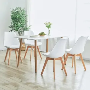 Sedia per mobili per la casa in polipropilene contemporaneo gambe in legno di faggio Soild sedia da pranzo in plastica Tulip Cafe
