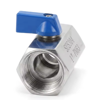 Válvula de Bola Mini de Acero Inoxidable 316L de Alta Presión (63 Bar) con Conexiones Hembra/Hembra de 1/4, 3/8 y 1/2 para Instrumentos de Automatización