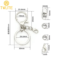 Accessoires de porte-clés personnalisés en gros de 30 mm, fermoirs mousquetons pour artisanat et cadeaux