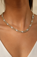 Collier Cuban Link Iced Out en laiton plaqué or et rhodium, pavé de zircone cubique, fermoir en émail noir, chaîne Hip Hop, cadeau OEM