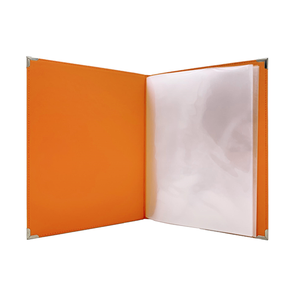 High Quality A4 Drinks Menu Leather Bifold Menu <b>Cover</b> with <b>Plastic</b> clear Pocket Customized Menu <b>Book</b> <b>for</b> Restaurant - Product Image 1