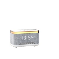 Multifunktionaler tragbarer Lautsprecher mit 15W kabellosem Ladegerät, Wecker, RGB-Farb-LED-Licht, Schreibtischlampe und FM-Radio