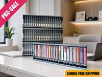 Support de rangement multimédia de bureau en aluminium pour cassettes, organisateur compact de bureau