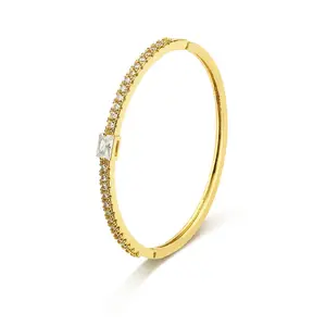 FOXI jewelry custom women classic zircon cz gold silver rhodium designer bangle bracelet