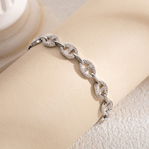 Gold Necklace Set Hollow Link <b>Chain</b> Zircon Jewelry For Anniversary Fashion Jewelry Sets - Product Image 2