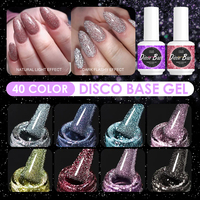 Caixuan Vernis permanent 2 étapes flash brillant paillettes réfléchissant disco uv couche de base vernis gel