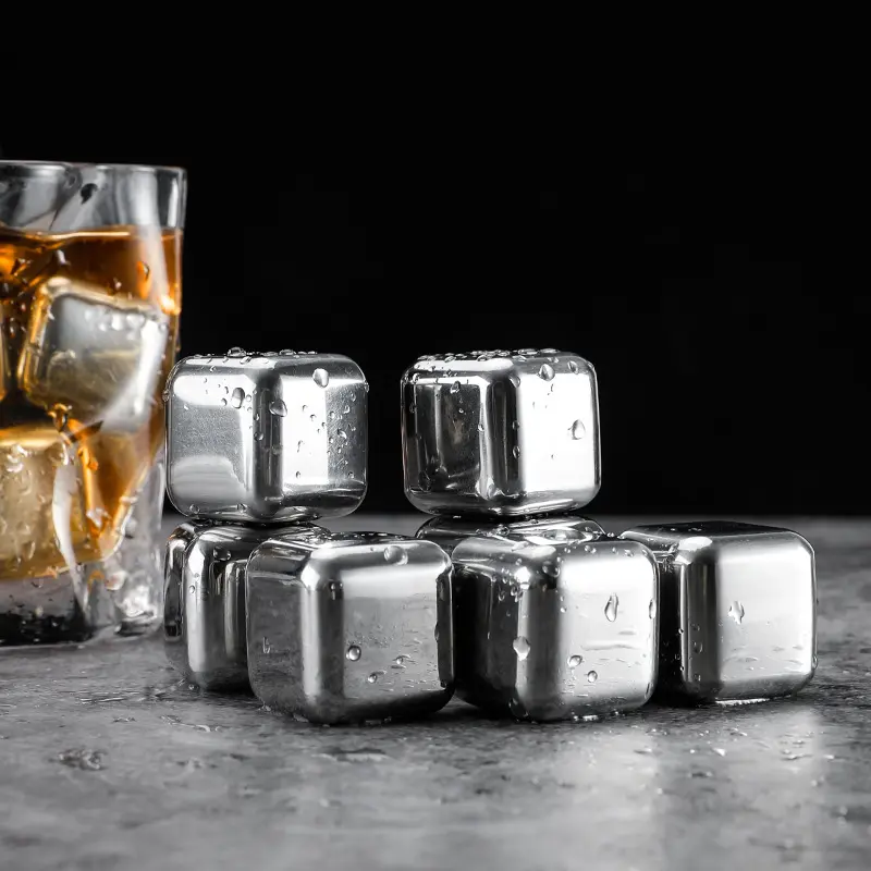 Thanh Tái Sử Dụng Hộp Bằng Gỗ Bourbon Bullet Mát Quà Tặng Granite Lạnh Cocktail Đá Whiskey Đá Bộ Quà Tặng Ice Cubes Cho Nam Giới