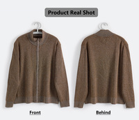Maßgefertigte Herren-Strickwaren Anti-Pilling Anti-Falten Stehkragen Reißverschluss 100% Baumwolle Einfarbiges Muster Vintage Gerippte Strickjacke
