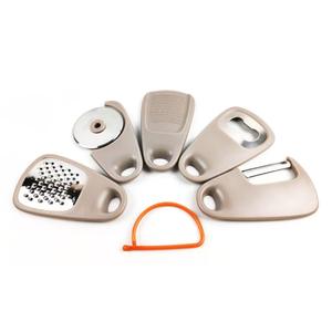 Ensemble de gadgets de cuisine 5 pièces, éplucheur de <span class=keywords><strong>julienne</strong></span> de légumes, broyeur d'ail et de gingembre, outils de cuisine empilables, accessoires - Product Image 5