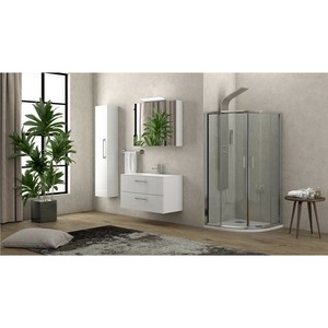 Kamalu K400 Box Doccia Semicircolare 90x90cm Altezza 180cm Porta Scorrevole in Vetro Trasparente Senza Telaio per Bagno 6mm - Product Image 2