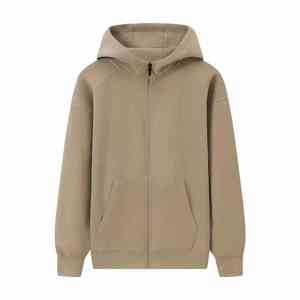 Pull lourd pour hommes de haute qualité 350g motif uni surdimensionné pull à capuche personnalisé avec fermeture éclair - Product Image 2