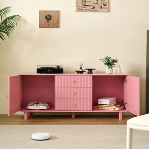 Modern Design High Quality Luxury Modular Sideboard TV Table Top Living Room Furniture <b>Storage</b> Cabinet With 4 <b>Drawers</b> 0815-pink- - Product Image 5