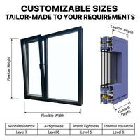 Ventanas de Aluminio con Rotura de Puente Térmico, Impermeables, con Triple Acristalamiento, Estándar AS2047, para Uso en Villas, Venta al Por Mayor