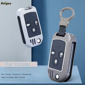 Flip Zinc Alloy Silicone Car Key Case Cover For Honda Accord Civic Fit City Rear equipped with modified key cover Accessories