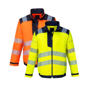 Veste de pluie haute visibilité imperméable, coupe-vent et respirante pour équipes de plein air masculines, avec coutures thermocollées et capuche ajustable, idéale pour les conditions humides. - Product Image 2