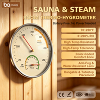 Thermomètre et hygromètre professionnels 2 en 1 en acier inoxydable, jauge mécanique pour salle de vapeur, spa, cuisine, montage mural, OEM