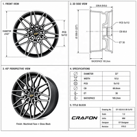 Jantes en alliage d'aluminium forgé CF 19-21 pouces 5x112 PCD pour M2/M3/M4/M5 G87/G80/G82/G90, concaves profondes, personnalisées ODM, neuves