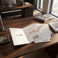 Dossiers personnalisés avec logo pour entreprise, présentation de produits, dossiers A4 A5, profil d'entreprise, papier 350 g/m², dossiers personnalisés avec logo