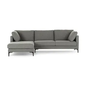 Sofá moderno de lujo para sala de estar, diseño de muebles en forma de L de cuero, venta al por mayor de fábrica