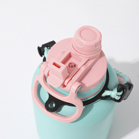 Bouteille d'eau en acier inoxydable 500ml 750ml 1000ml à large ouverture, sans BPA, à double paroi isolée sous vide, pour l'extérieur, avec mousqueton