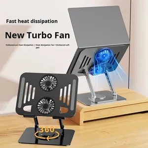 Đa chức năng xoay chiều cao tăng kim loại máy tính đứng <span class=keywords><strong>Tablet</strong></span> PC Cooler gấp máy tính xách tay làm mát đứng Fan - Product Image 2