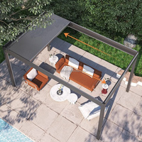 Auvent de pergola rétractable imperméable avec cadre en aluminium, manivelle manuelle, installation facile pour balcon, jardin, protection solaire
