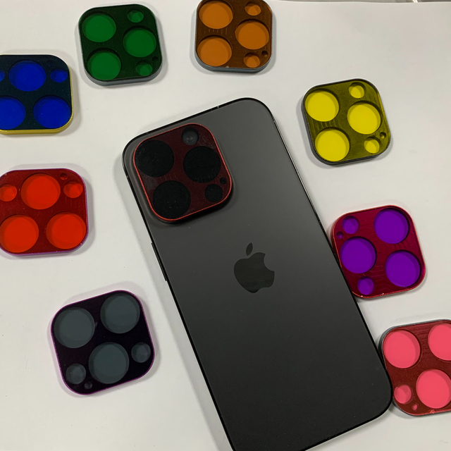 CNC Machined Aluminum Alloy Color Anode Frame Phone Lens Protection Cover Color Filter iPhone 14 Massa Brand 38x38mm Custom Logo