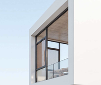 Fenêtre de balcon à double vitrage en verre trempé, fenêtre de villa, fenêtre à moustiquaire, fenêtre au sol, fenêtre à battant avec cadre en aluminium