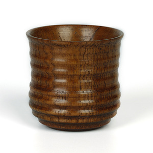 Japanese Style Wooden Teacup 6.5x6.8cm Nine Line <b>Cup</b> Coffee Brown For Afternoon <b>Tea</b> - Product Image 1