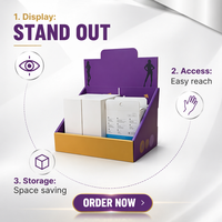Boîte de présentation en carton ondulé avec logo personnalisé, design détachable pour la promotion des cosmétiques lors d'expositions