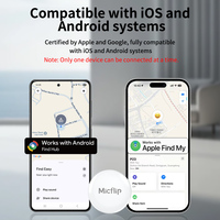 Mini traceur GPS intelligent sans fil ABS à double système de localisation pour portefeuille/bagages/animaux de compagnie compatible iOS/Android