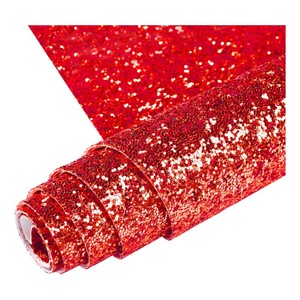 Scintillant Rouge Chunky Glitter Cuir <span class=keywords><strong>Tissu</strong></span> Rouleau Brillant Solide Couleur Noël Faux Cuir pour <span class=keywords><strong>Cricut</strong></span> Arcs Boucles D'oreilles Porte-clés - Product Image 5