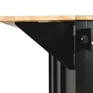 Carrito de cocina de diseño moderno DB con encimera de madera de goma, puerta de armario, estantes de almacenamiento interno, isla de cocina de 5 ruedas - Product Image 2