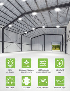 Lámparas UFO High Bay para Techo, Iluminación Regulable, Enchufe de 5 pies, SMD3030 4.5/5/5.7K, Comercial y para Uso en Interiores de Fábricas y Supermercados - Product Image 2