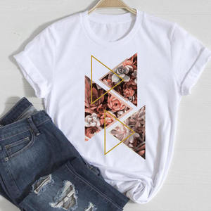 T-shirt da <span class=keywords><strong>Donna</strong></span> con Logo Personalizzato e Nuovo Motivo Geometrico, Top Casual Estivo alla Moda, Stile Harajuku, Magliette Grafiche <span class=keywords><strong>Oversize</strong></span> - Product Image 2