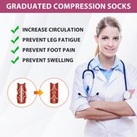 Chaussettes de compression OEM 15-20 mmHg, hauteur genou, jacquard, respirantes, pour le soutien de la circulation, idéales pour les voyages en avion et l'athlétisme