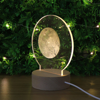 Prix d'usine LED Mood Light Bases en bois Acrylique 3d Lampe à led Lampe à base en bois pour la décoration intérieure