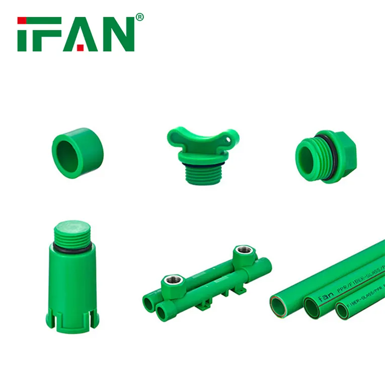 IFAN工場卸売グリーンPPRプラスチック継手配管材料エンドキャップPPRパイプ継手
