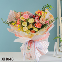 Papier à carreaux pour fleurs 58*58CM, imperméable, papier d'emballage à carreaux, papier de soie pour emballer les fleurs