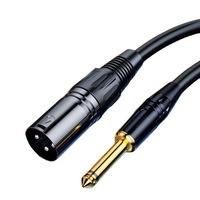 Adaptateur Mono Jack 1/4 pouce (6,35 mm) mâle vers câble microphone XLR 3 broches, câble audio 6,35 mm mâle-femelle XLR vers 6,35 mm
