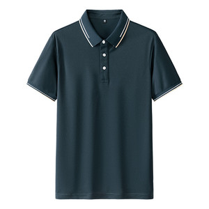 Camiseta Polo Promocional de Color Sólido, Poliéster con Ribete en Contraste, Uso Diario, Manga Corta, Uniformes para Hombre, Impresión de Logotipo Personalizado - Product Image 1