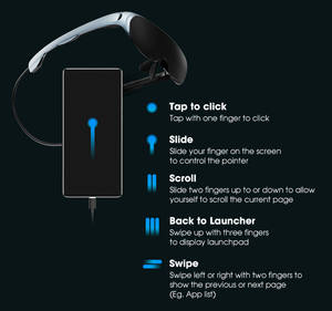 Lunettes intelligentes AR <span class=keywords><strong>Rokid</strong></span> <span class=keywords><strong>Air</strong></span> Origine Chine Écran géant portable Visionnage adapté aux téléphones mobiles Ordinateur Projection Affichage 3D 1080P - Product Image 5