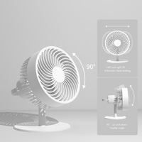 Mini ventilateur électrique en plastique, ventilateur de circulation oscillant de bureau, refroidisseur silencieux, puissant, avec lampe, ventilateur de table USB