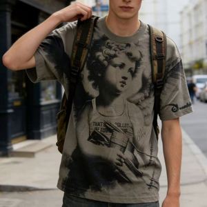 T-shirts THAT'S T Shirts AWFUL en gros, style Hip Hop, couleur unie, manches courtes, 100% coton, coupe oversize, pour homme et garçon - Product Image 1