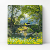 Impression sur toile de peinture de paysage magnifique avec des arbres verts inspirés de la nature, décoration artistique pour la maison, décoration murale pour le salon