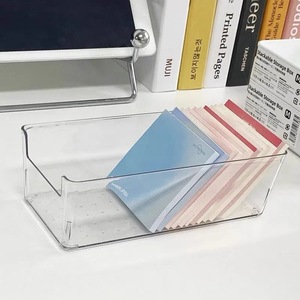 Transparent <b>Storage</b> <b>Box</b> Rectangle Plastic Organizer Desktop Office <b>Small</b> Container For Stationery And Documents - Product Image 1